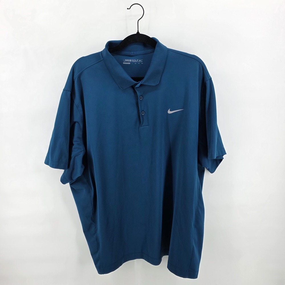 Nike Polo Shirt Men's XL Dark Blue Golf Performance Lightweight‎ Sportswear Logo